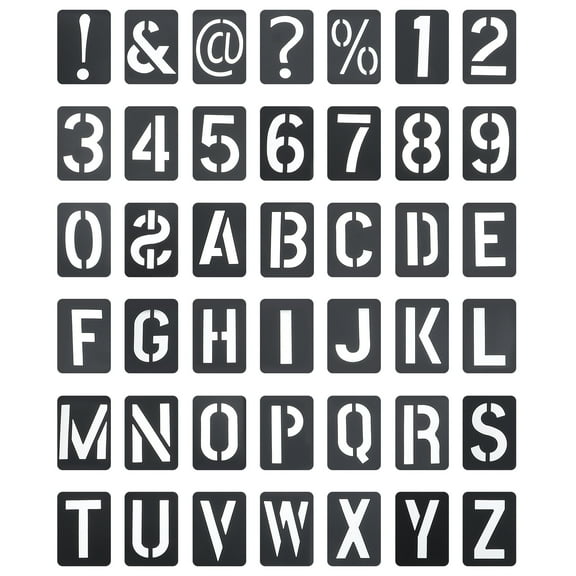 PAMINGONO Numbers Craft Stencils Alphabet Templates Black 42Pcs