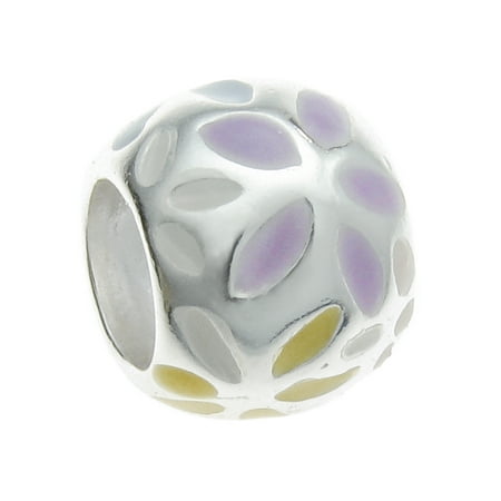 Enamel Flower Daisy - Queenberry Sterling Silver Daisy Flower Enamel European Style Bead Charm Fits Pandora