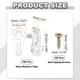 thumbnail image 2 of Uxcell Glass Retainer Clips, 100 Pcs Cabinet Glass Clips Mirror Holder Clips with Screws for Fixing Mirror Doors, Transparent, 2 of 5