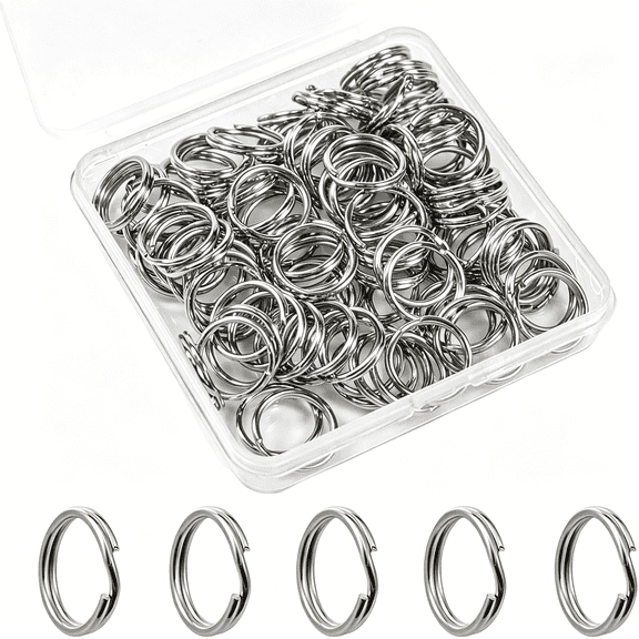 DESIGNICE 100 Pcs 1/2 Inch Small Split Key Rings, Mini Metal Double Loop Keychains for Jewelry Making, Dog Tags, Luggage, and DIY Crafts, Silver