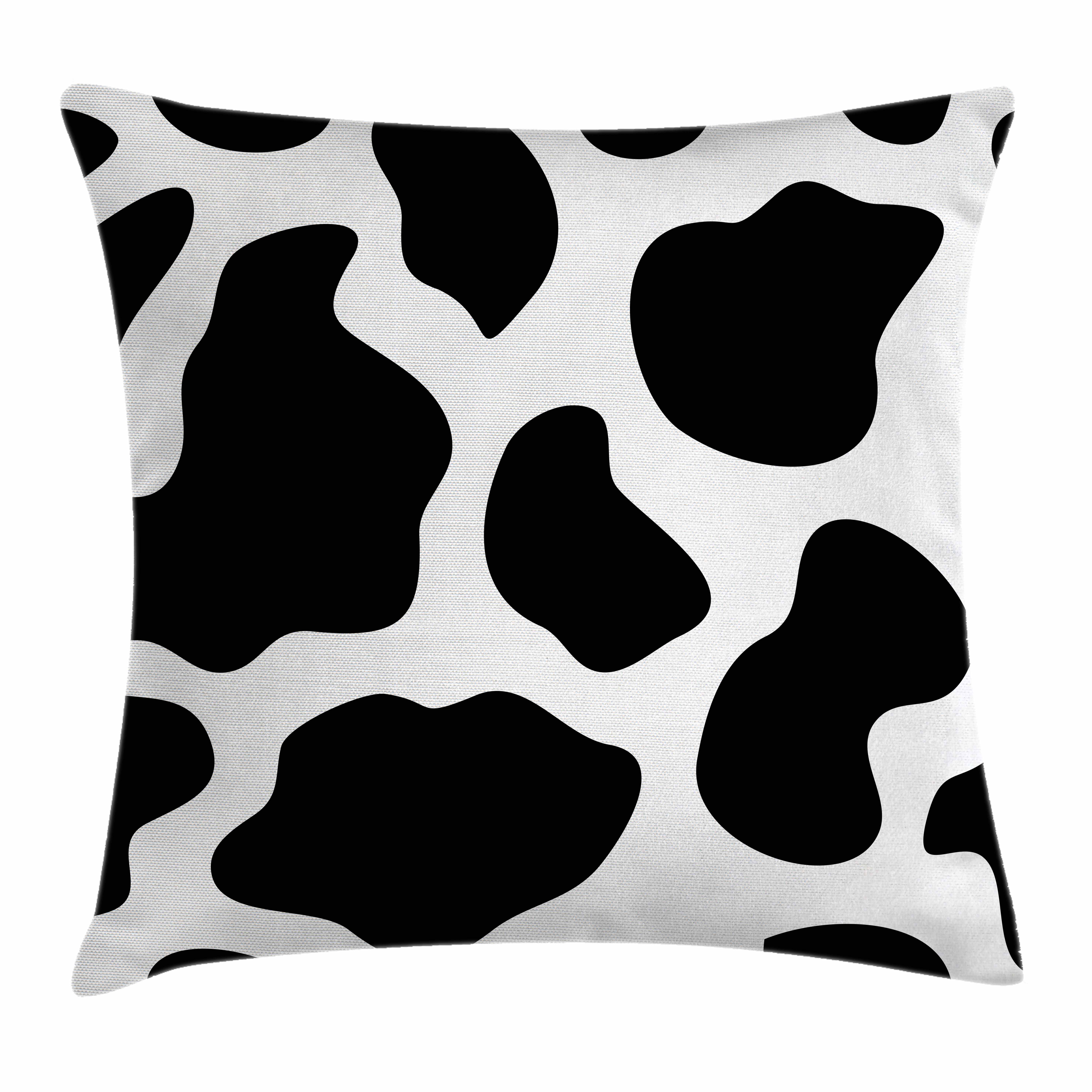 fluffy cow print pillow