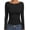 Black, variant on Women 1 Packs Long Sleeve Shirts Boat Neck Tops Fall Fashion Outfits Basic Thermal Underwear