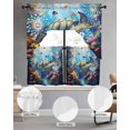 thumbnail image 2 of Turtle Swag Kitchen Curtains Sets for Windows 24 Inch Length, Ocean Fish Coral Underwater World Cartoon Short Window Curtain Panels Swags Valances and Tiers 3 Piece Set for Cafe/Dining Room, 2 of 5