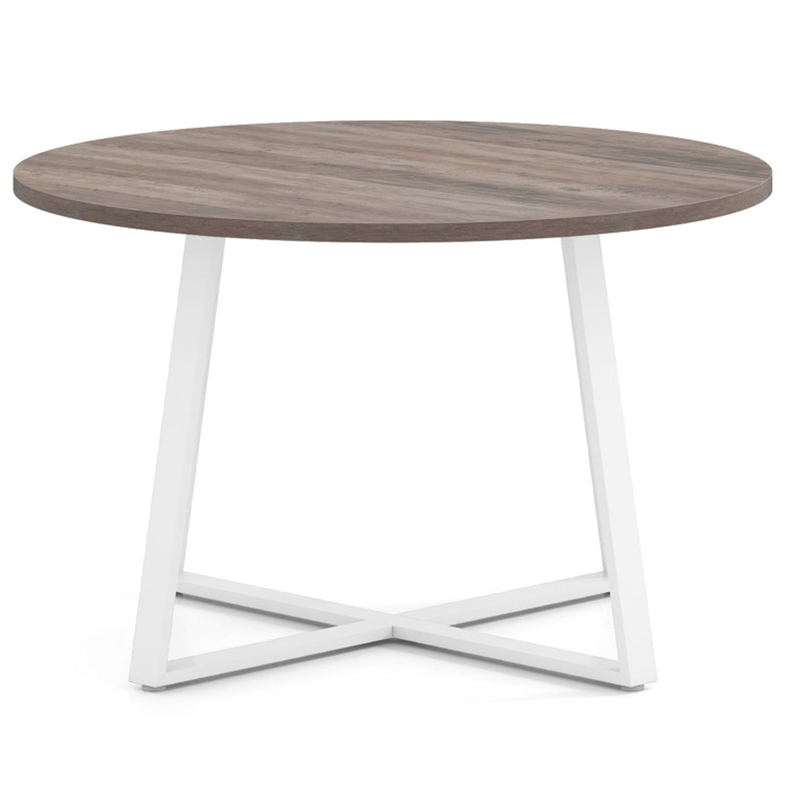 Furnibear 47 Inch Round Dining Table with Stable X Shaped Base and Thickened Top