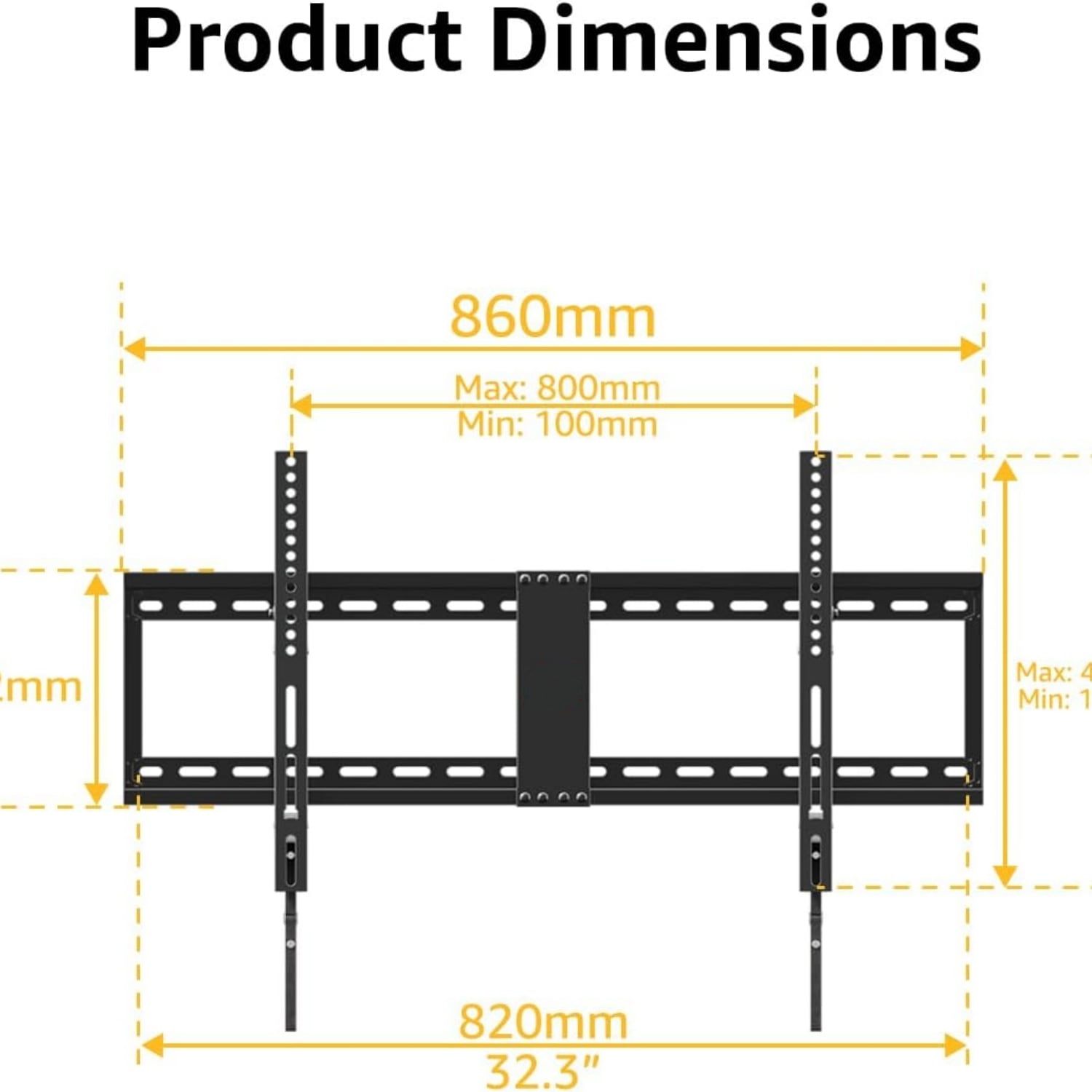 Tilt TV Wall Mount for Most 42-84 inch TV, Universal Tilt TV Mount Wall Bracket with Low Profile Design, Max 800x400mm and 132 LBS, Easy for Centering on 16", 18", 24", 32" Studs