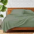 thumbnail image 3 of 800 Thread Count 100% Egyptian Extra Long Staple Cotton Sheet Set, 4 Pc Set, Sateen Weave, Hotel Collection Soft Luxury Bedding, Fits Upto 15" Inch Deep Pocket (Sage Solid, King Size), 3 of 8