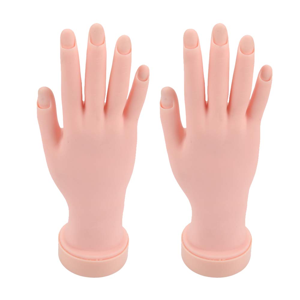 Practice Hand for Acrylic Nails, Fake Hand for Nails Practice, Flexible  Bendable Mannequin Hand, Set of 2, Nail Art Training Prac