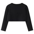 thumbnail image 6 of BXJX Girls Cropped Cardigans, Open Front School Knitted Long Sleeve Kids Fall Shrugs Black Size 2-3 T, 6 of 6