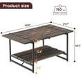 thumbnail image 2 of Rustic Farmhouse Coffee Table End Table with Storage Shelf, Engineered Wood Top,41" Wood & Metal 2-Tier Storage Center Table for Modern Minimalist Living Room, 2 of 7