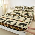 thumbnail image 3 of Manfei Farmhouse Jungle Bear Bed Sheets, Rustic Cabin King Sheets, Western Countryside Sheet Set, Ultra Soft Home Decor, 4pcs, 3 of 7