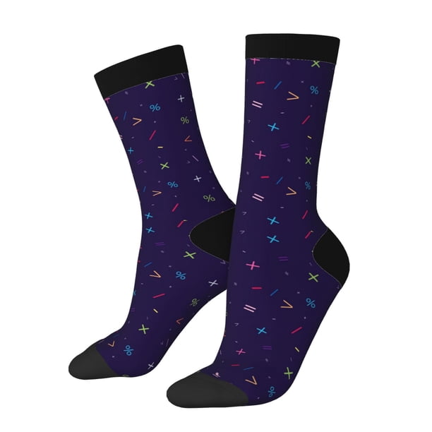 Balery Mathematical Symbols Calcetas Largas con Estampado para Hombre y Mujer – Suaves y Transpirables, Talla Única (US 5-11)