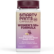 SmartyPants Multivitamin for Women 50+: Omega-3 DHA, Zinc for Immunity, Vitamins D3, C, B6, Biotin, Folate, Vitamin B12, Vitamin A for Eyes, One Per Day, 30 Capsules, 30 Day Supply