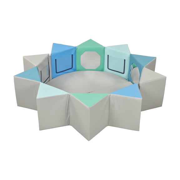 ECR4Kids SoftZone Wall of Mirrors Activity Center and Play Mat, Sensory Toy, Contemporary, 3-Piece