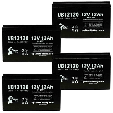 4x Pack - Compatible Data Shield TURBO 2-450 Battery - Replacement UB12120 Universal Sealed Lead Acid Battery (12V 12Ah  12000mAh  F1 Terminal  AGM  SLA) - Includes 8 F1 to F2 Terminal Adapters price history on PriceWatchPro