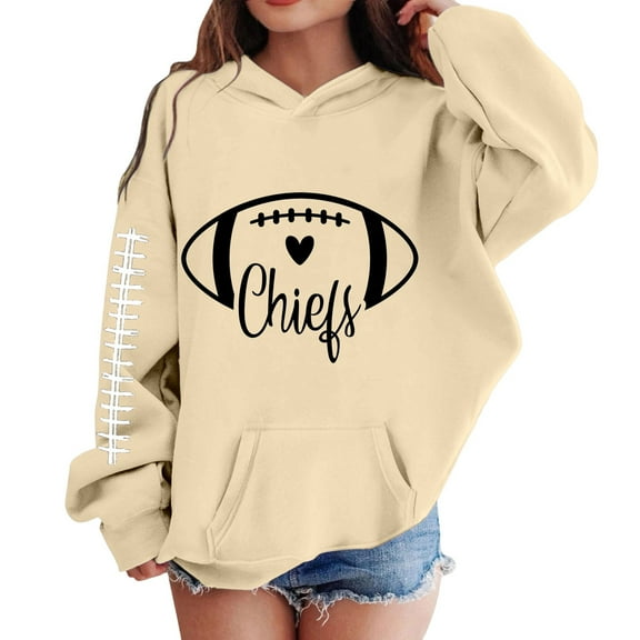 Byoo Girls Football Hoodie Sports Long Sleeve Pullover Hooded Sweatshirt for Kids