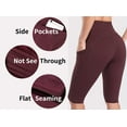 thumbnail image 3 of Sociala Knee Length High Waisted Bike Shorts for Womens Tummy Control Shorts With Side Pockets Workout Athletic Running Shorts, 3 of 6