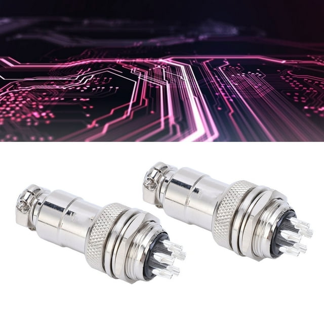 Conector de enchufe de aviación, carcasa de aleación de Zinc, conectores chapados en plata y cobre, 2 uds.