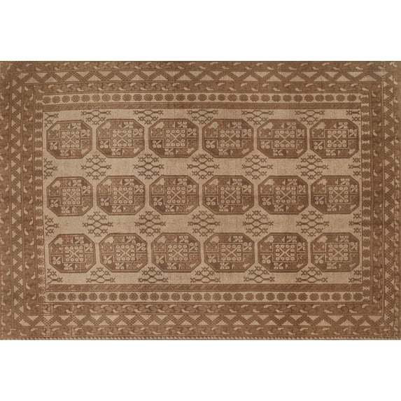 Ahgly Company Indoor Rectangle Traditional Saddle Brown Persian Area Rugs, 6' x 9'