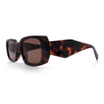 thumbnail image 6 of Womens Mod Rectangle Geo Bevel Cut Plastic Fashion Sunglasses Tortoise - Brown, 6 of 8