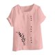 thumbnail image 4 of Camisetas de Manga Corta para las Mujeres Impreso Botón de Manga Corta Camiseta Blusa Poliéster, Ropa Casual Mirar Superior para las Mujeres, 4 of 8