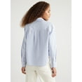 Free Assembly Women’s Cotton Cropped Button Down Shirt with Long