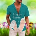 thumbnail image 2 of Mens Casual Tops Cute Rabbit Print Short Sleeve Mens Performance Polos,Green,L, 2 of 4