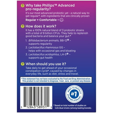 Phillips' Pro-Regularity Extra Strength Daily Probiotic, 24 count (Pack of 4)