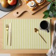 thumbnail image 2 of Yellow Striped Placemats Set of 6 Modern Simple Farmhouse Beige Vintage Place Mats Indoor Wipeable Table Mats Washable Cloth Dining Table Placemats for Kitchen Holiday Party Home Decor 13x19 Inch, 2 of 9