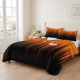 thumbnail image 2 of King Quilt Set 96''x106'', Burnt Orange Black Ombre Lightweight Bedspread Coverlet Set with 2 Pillow Shams, Modern Abstract Striped Gradient Breathable All Season Quilt Bedding for Bedroom/Guest Room, 2 of 9
