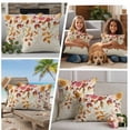 thumbnail image 5 of Autumn Leaves Outdoor Waterproof Pillow Covers, Thanksgiving Retro Eucalyptus Flowers Decorative Square Throw Pillowcase Sofa Cushion Sham for Patio/Couch/Chair, 24"x24" 2 Pack, 5 of 8