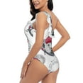 thumbnail image 4 of Honeii Cute Poodle Dog for women's one-piece swimsuit featuring a chic one-shoulder design experience elegance and style in the water-Large, 4 of 6