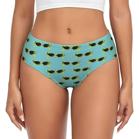 Womens Underwear - Retro Summer Sunglasses No Show Seamless Underwear for Women  Soft Stretch Womens Panties  Hipster Ladies Panties Bikini Underwear Briefs