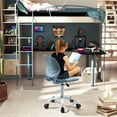 thumbnail image 6 of Ergonomic Home Office Desk Chair with Adjustable Height, Rolling Base, and Breathable Backrest, Light Blue, 6 of 8