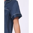 thumbnail image 5 of Conjuntos de pijama para mujer INSPIRE CHIC de manga corta con botones y pantalones cortos, conjuntos de lounge S azul oscuro, 5 of 5