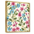 thumbnail image 3 of Designart 'Vintage Blue and Pink Wildflowers' Traditional Framed Canvas Wall Art Print, 3 of 5