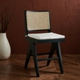 thumbnail image 2 of SAFAVIEH Couture Colette Square Mid Back Counter Stool, Black/Natural, 2 of 12