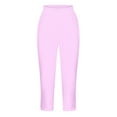 thumbnail image 4 of Tungbrin Women's Plus Size Capris Leggings Gym Workout Sports Yoga Pants Solid High Waist Stretch Slim Comfy Trousers, 4 of 5