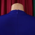 thumbnail image 5 of AURA Plus Size Pencil Midi Dress Round Neck High Waist Bodycon Ruched 9 10 Sleeve Elegant Work Dress, 5 of 10