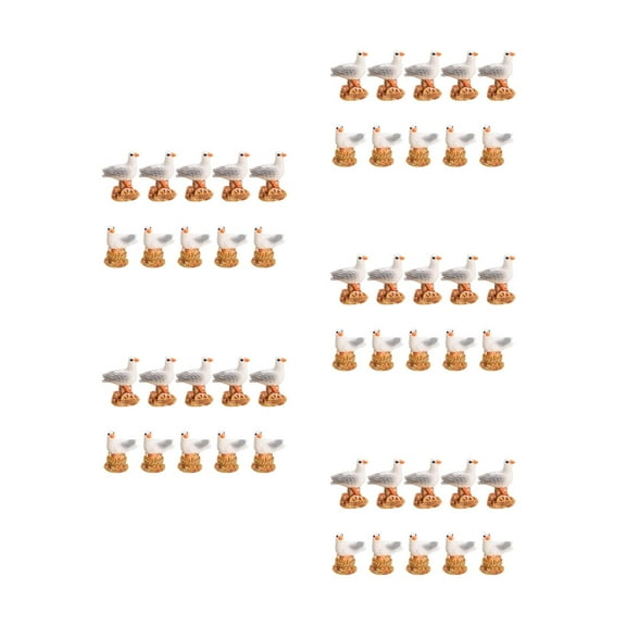 OUNONA 60 pcs Sea Bird Statue Seagull Statue Nautical Style Seagull Decor Seagull Bird Decoration Sea Bird Statue Resin Micro Landscaping Seafowl Figurine Sea Bird Decoration