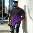 thumbnail image 4 of JULMCOMO Men's Shirts Ombre Gradient Crew Neck Short Sleeve Loose Fit Casual T Shirt Breathable Soft Comfy Summer Classic Tees Dark Purple 2XL, 4 of 5