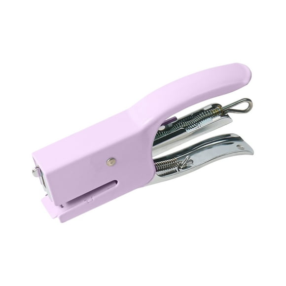 Dvruxg Macaron Coloured Metal Hand Gripped Stapler, Labour-Saving, Compact for Small Office Use with Bonus Box of Staples (750pcs) in Pink, Green, and Purple