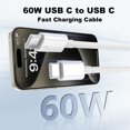 thumbnail image 2 of Cable USB-C LDHTY de carga rápida de 60 W, 0,9 m + 1,8 m, paquete de 2, 2 of 7