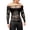 Black, variant on UQJfacai Mens Mesh Off Shoulder Tops Sheer See Through Long Sleeve Shirts Stretch Muscle Fitted Tee Summer Party Night Clubwear Black XL
