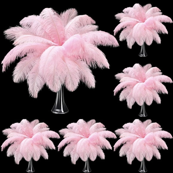 Plumas de avestruz Berlune, 150 unidades, naturales, 30-35 cm, rosa