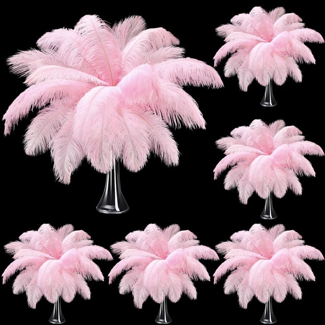 Plumas de avestruz Berlune, 150 unidades, naturales, 30-35 cm, rosa