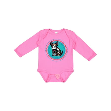

Inktastic French Bulldog Floral Skull Dia De Los Muertos Gift Baby Boy or Baby Girl Long Sleeve Bodysuit