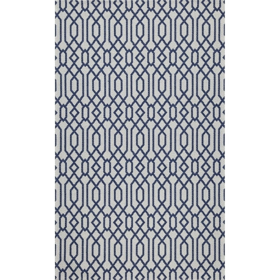SAFAVIEH Martha Stewart Cotton Geometric Area Rug, Blue/Grey, 5' x 7'
