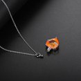 thumbnail image 2 of Joyería de recuerdo, collar de urna de cristal de piedra natal, colgante de recuerdo conmemorativo de corazón, soporte para cenizas, joyería de cremación para Ashesorange Feliz Sencillez, 2 of 3