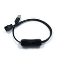 thumbnail image 6 of 40cm / 15.75in USB to 3-Pin / 4-Pin PWM 5V USB Sleeved Fan Power Adapter Cable, with ON / Off Toggle , Black, 6 of 8