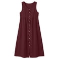 thumbnail image 6 of Horkkom Button Down Dress for Women Summer V Neck Sleeveless Maxi Dresses Casual Tank Beach Dresses with Pockets XXXL, 6 of 9